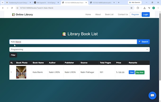 build a django library management system with admin panel