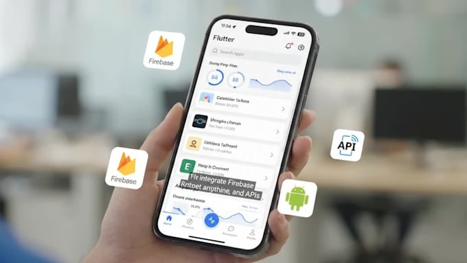 develop your flutter app for android and ios with firebase and API