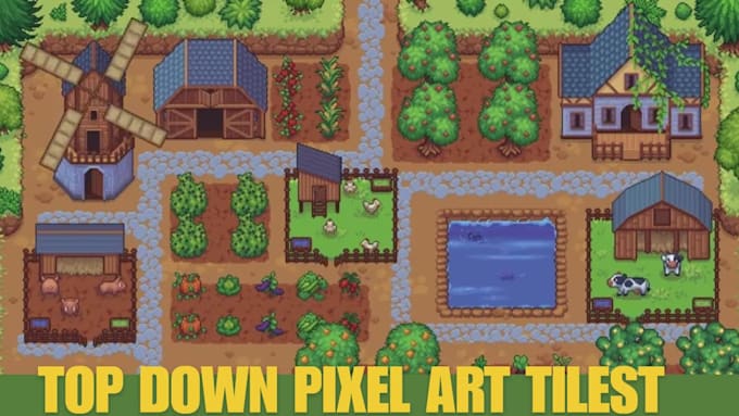 create top down pixel art tilesets, tilemaps and game assets