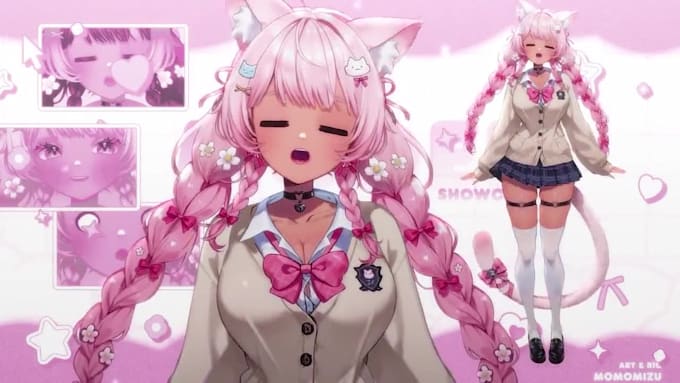 design vtuber model, live2d vtuber model and vtuber rigging for live2d