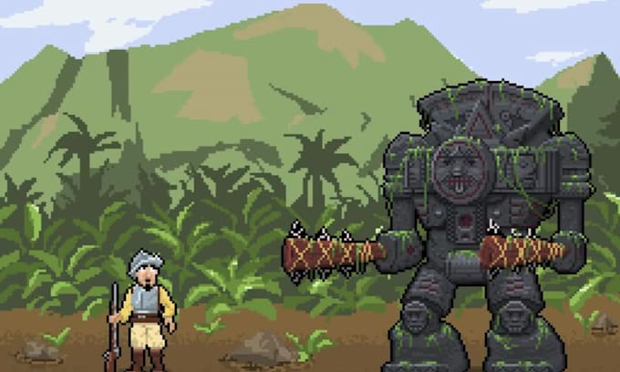 do pixel art background animation game environment sprite pixel game environment