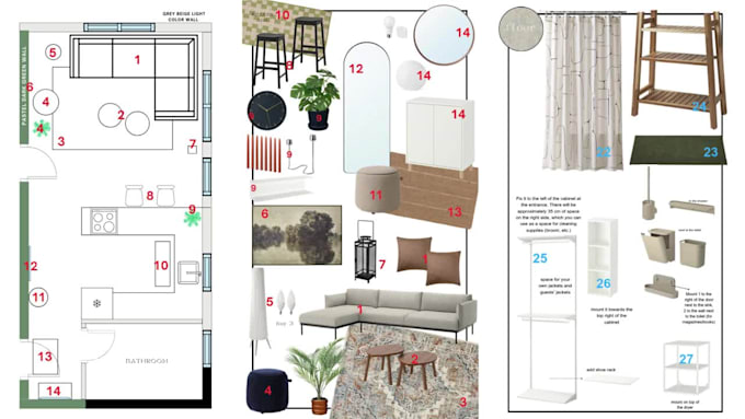 interior design of your living room with ikea shopping list