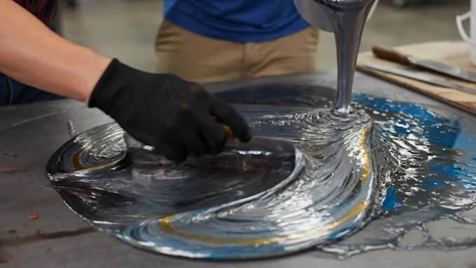 do ai epoxy floor DIY craft time lapse before after transformation shorts