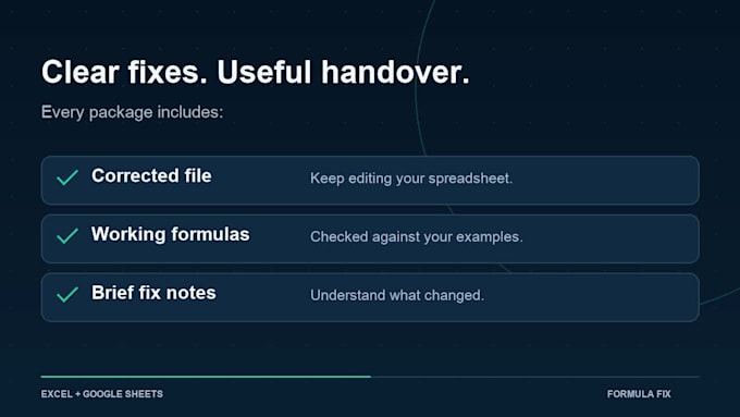 fix excel formulas and errors in excel or google sheets
