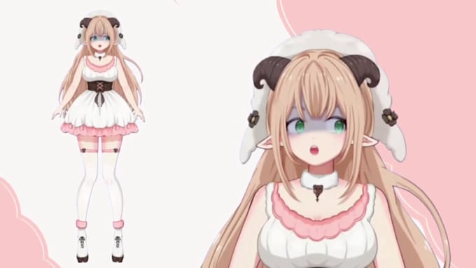 design and rig live 2d vtuber model 2d vtuber model vtuber commission 2d anime