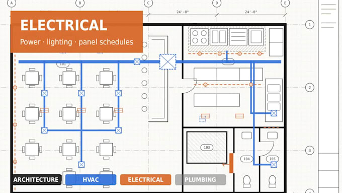 design tenant improvement and restaurant permit drawings with mep design