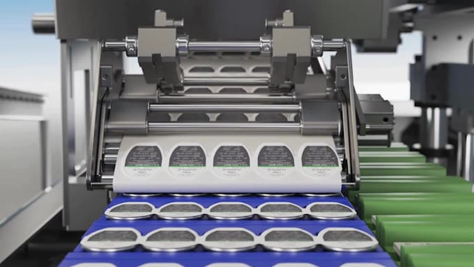 create 3d industrial animation automated packaging machine robotic system video