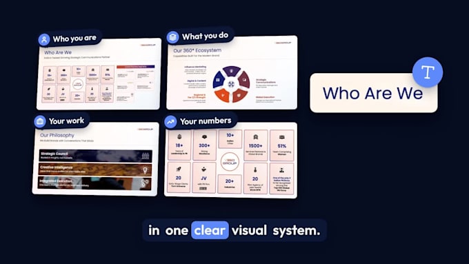 design a professional company profile and credentials deck