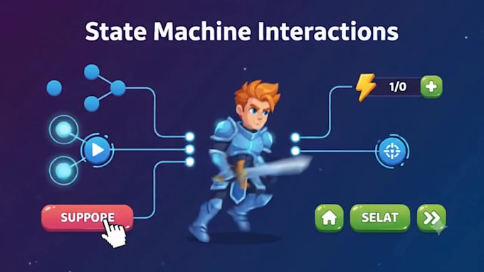 create rive game character and interactive asset animation
