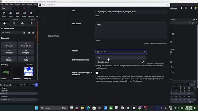 create roblox animations for characters, npcs and creatures