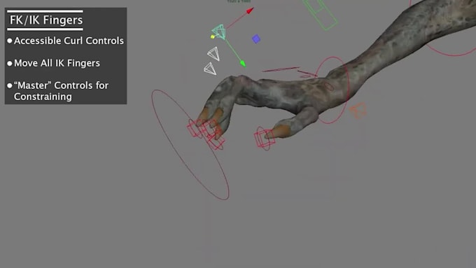 install rig for 3d creature,retarget onto rig,shapekeys,ik fk control rig,daz3d