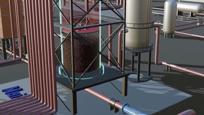 create 3d industrial animation oil refinery process engineering visualization