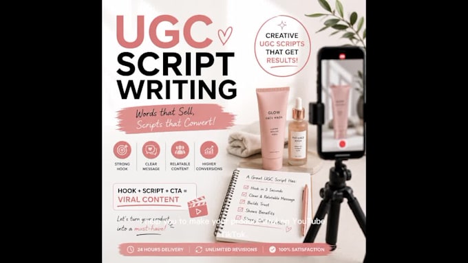 write skincare video scripts for youtube tiktok