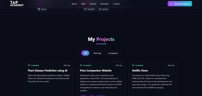 create a clean and responsive portfolio website