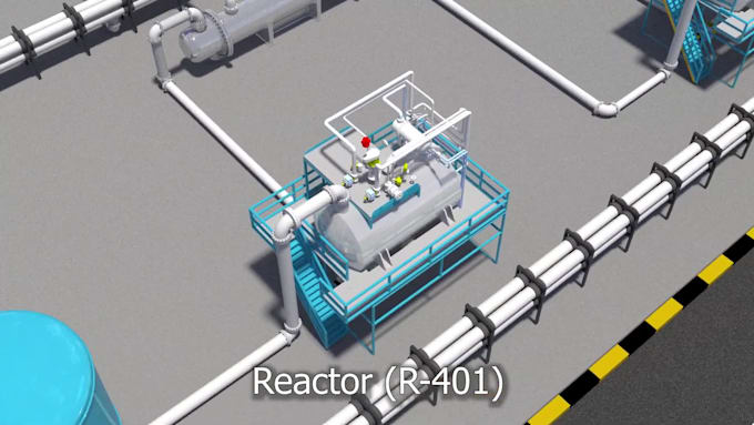create realistic 3d industrial chemical plant process   engineering animation
