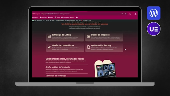 crearé una landing page profesional en wordpress con elementor