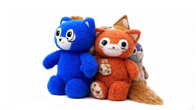 create cute custom plush toy design, sewing pattern, and manufacturing tech pack