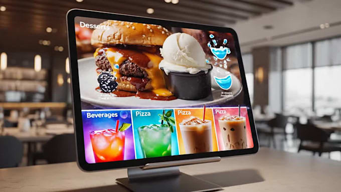 design digital food menu, restaurant menu, menu screen board