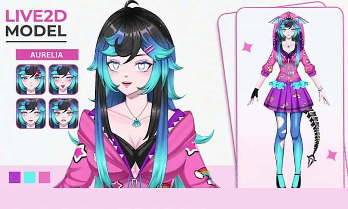 live2d vtuber model reference sheet vtube studio rigging vtuber twitch stream