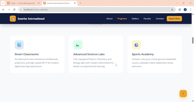 develop a school management system using PHP