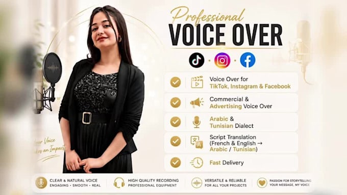 record a professional arabic and tunisian voice over