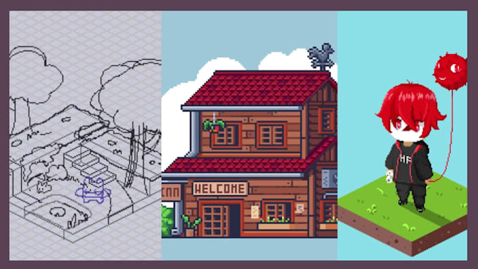 pixel game art icon, isometric pixel art, sprite sheet, pixel animation