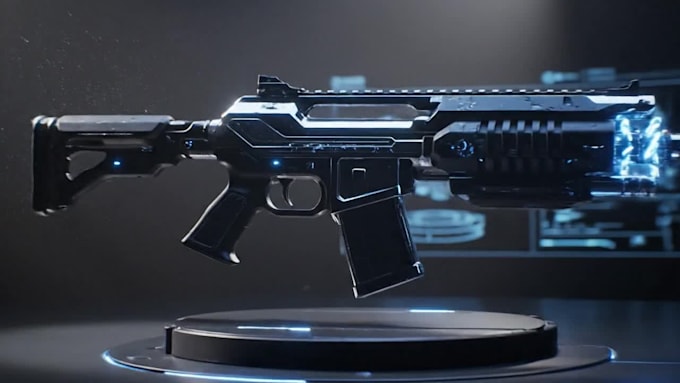 design 3d gun model, game ready hard surface 3d assets, pbr texture, uv mapping