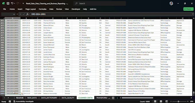 clean, format, and organize your excel data professionally