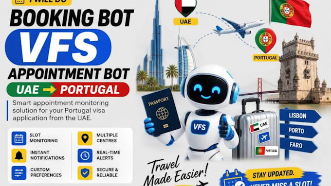 do booking bot,vfs appointment bot,appointment bot for uae to portugal