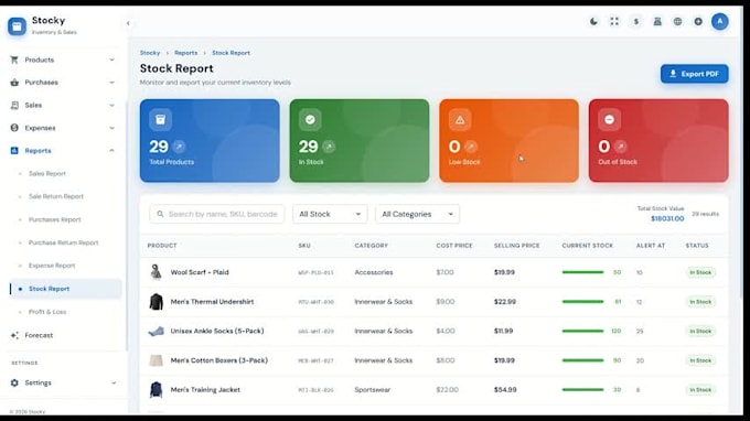 develop inventory management system for small businesses