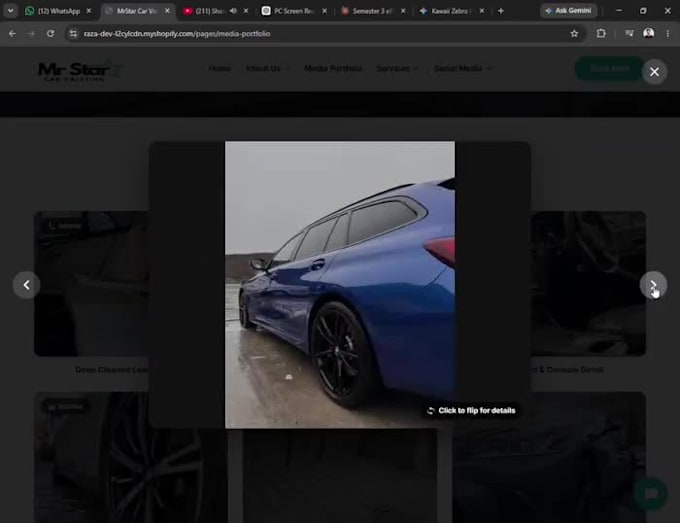 build car detailing website with ai booking chatbot