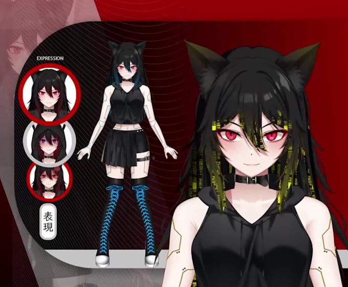 draw and rig live2d model, anime vtuber rigging, 2d vtuber model, live2d vtuber
