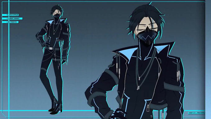create a fully rigged live2d anime vtuber model live2d character
