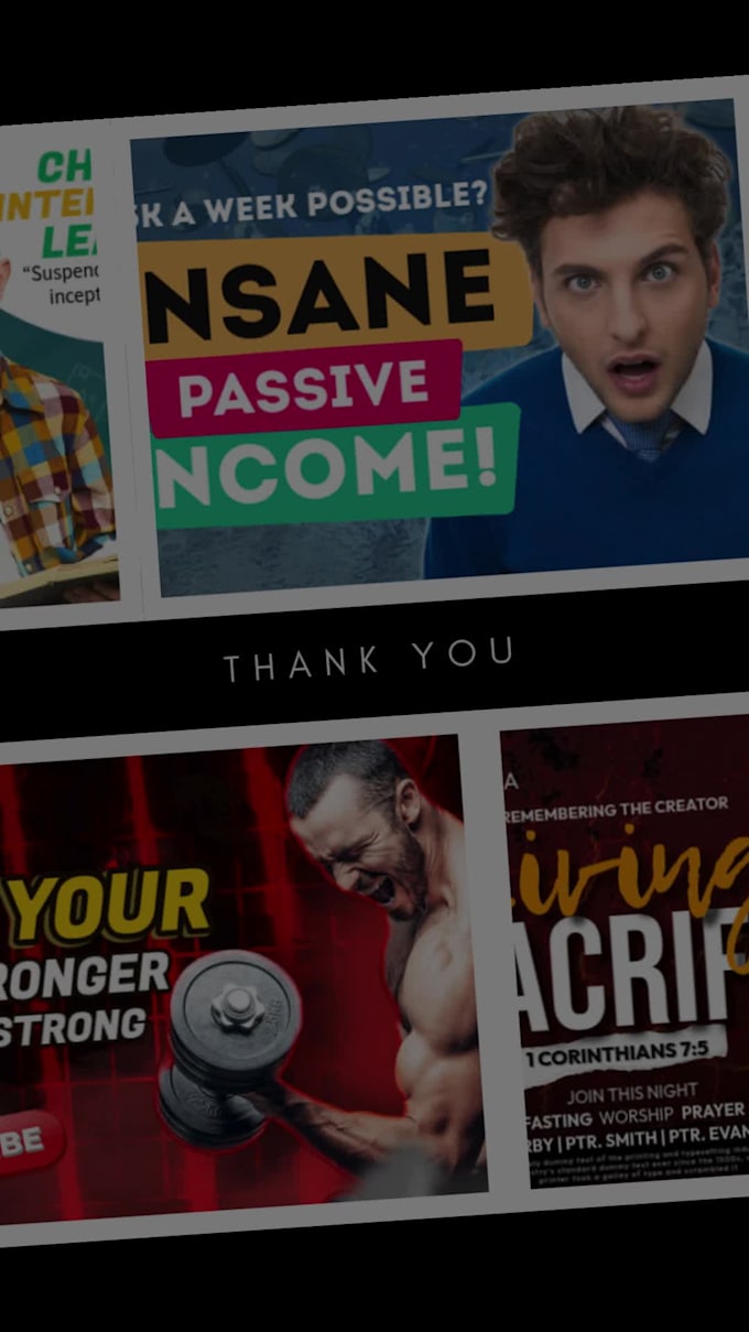 create modern and professional youtube thumbnail designs