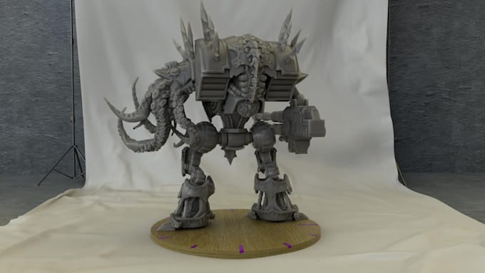 create miniature  suitable for 3d printing in particular mech and veichles