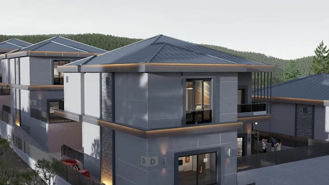 do architectural 3d visualization and landscape exterior design