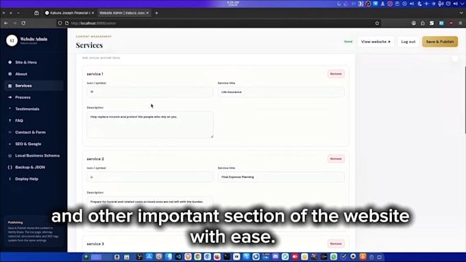 build a nextjs business website with admin dashboard