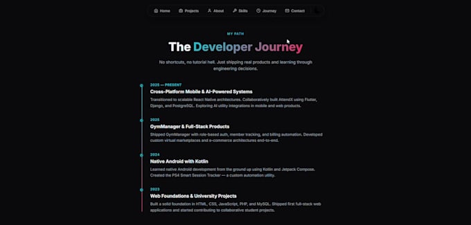 design and develop a modern responsive portfolio website