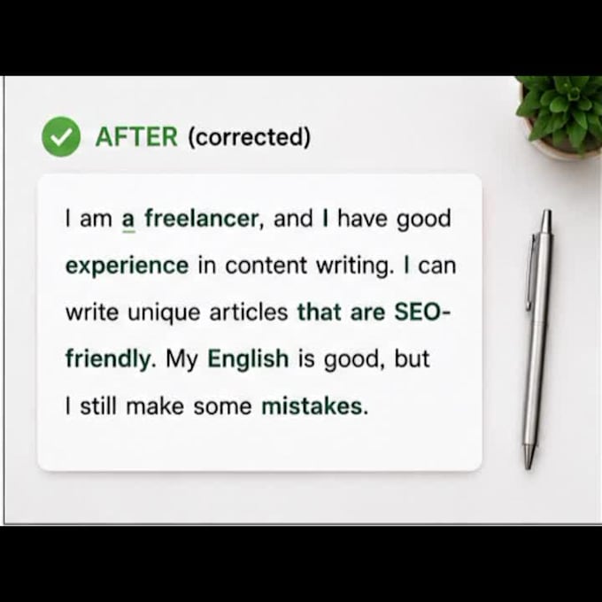 proofread and edit your english article, blog, or document