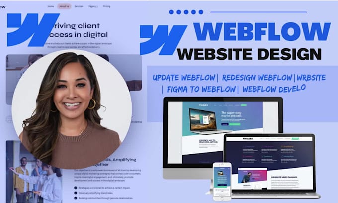 design, redesign and develop webflow website, landing page, figma to website
