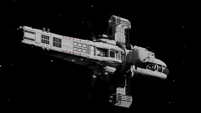 a custom sci fi spaceship, starship or hard surface 3d model