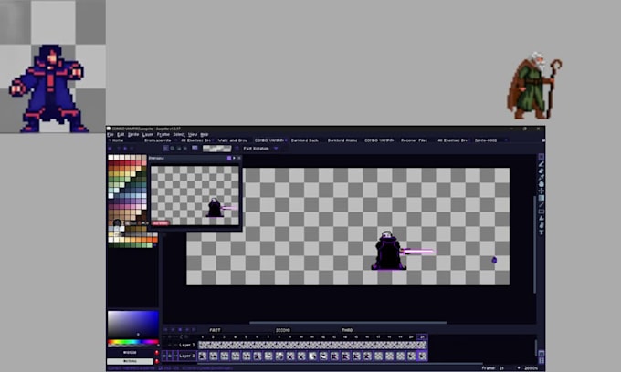 2d pixel art sprite sheet character, retro game art 16 bit 8 bit pixel animation