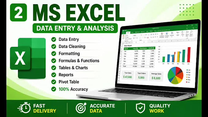 do accurate data entry, word, excel, powerpoint, typing and PDF conversion