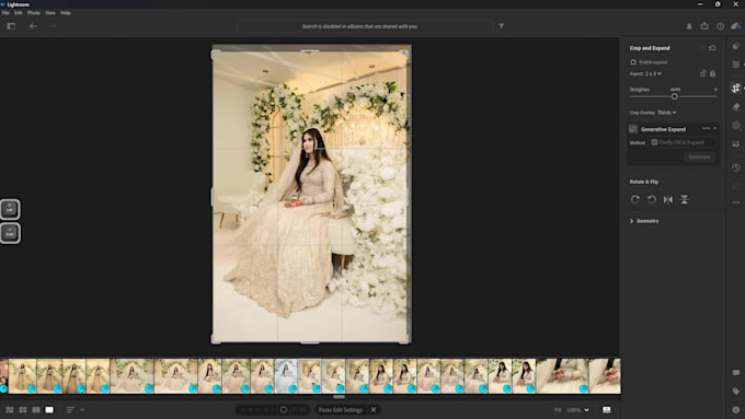 do wedding photo editing and retouching in lightroom