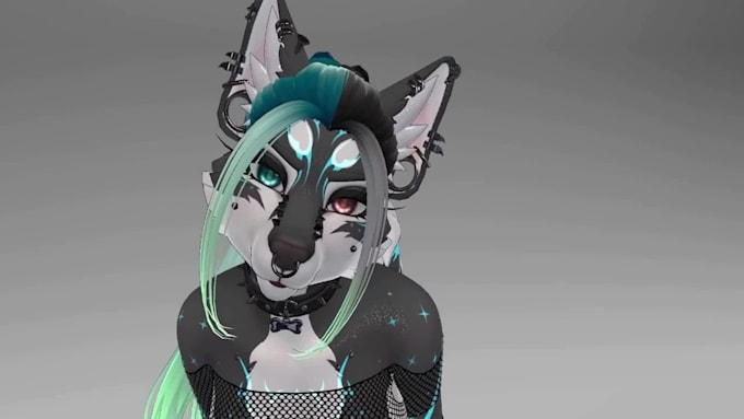 make a custom furry vrchat avatar with full rig and physbones