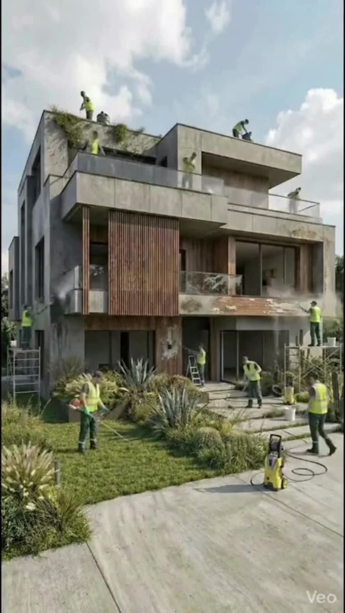 create realistic construction timelapse videos