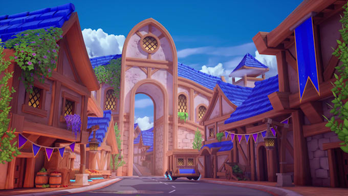 create stylized 3d game environments and props for unreal engine