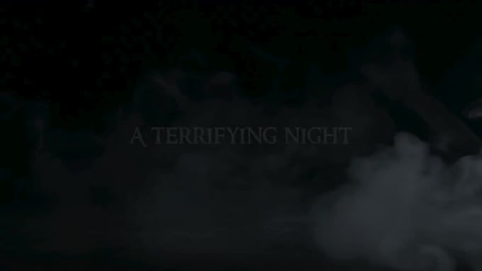 create a cinematic horror intro, creepy logo animation spooky hallowen