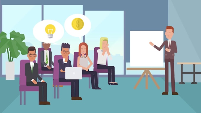 create animated explainer elearning course video and training video