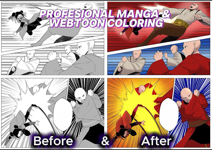be your professional comic colorist for manga or webtoon